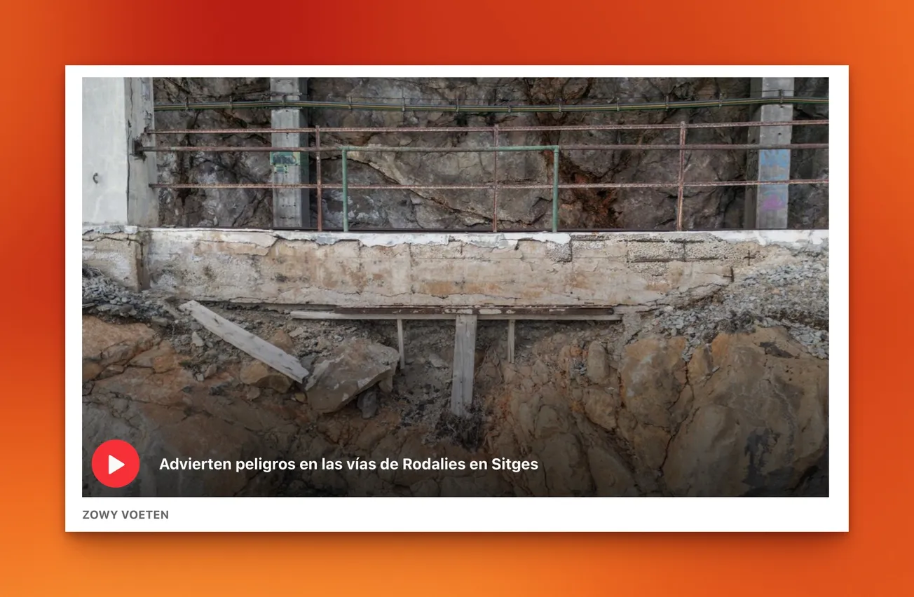 Pilars desgastats i fustes trencades a la R2 al Garraf: «Fa por agafar el tren»